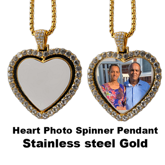Heart Photo Spinner Pendants