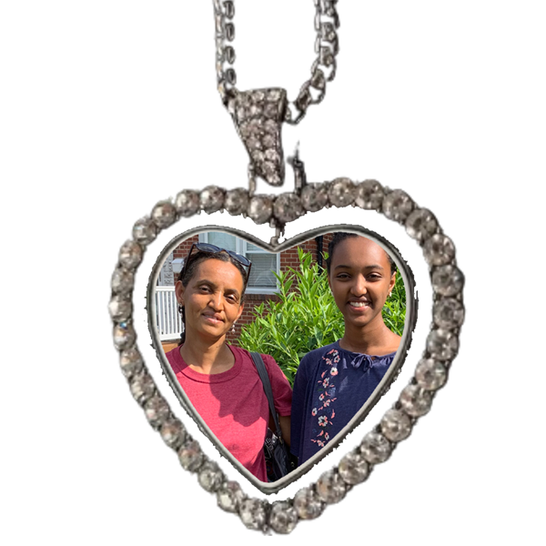 Heart Photo Spinner Pendants