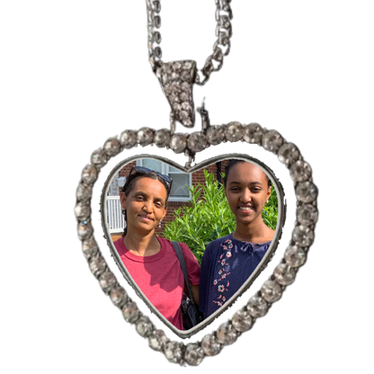 Heart Photo Spinner Pendants