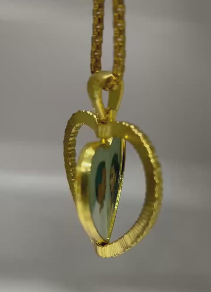 Heart Photo Spinner Pendants